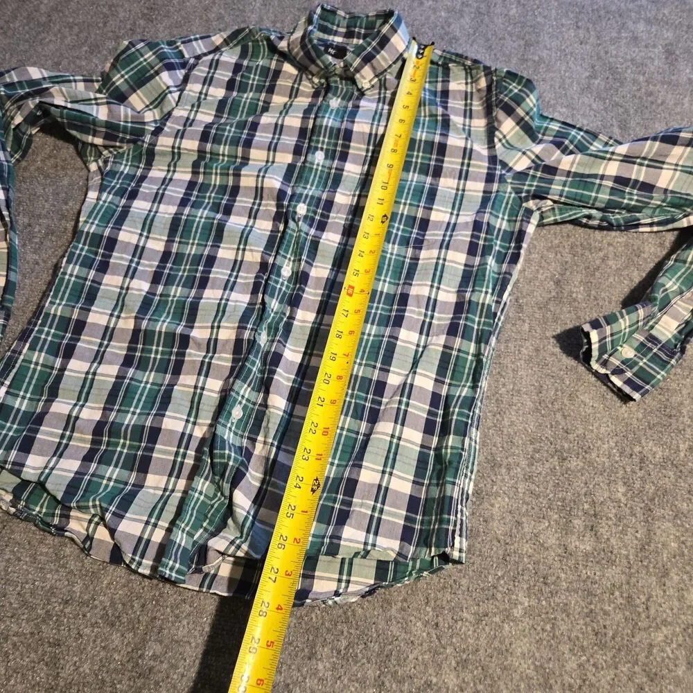 J Crew Mercantile Shirt Mens Medium Green Plaid Button Down Long Sleeve